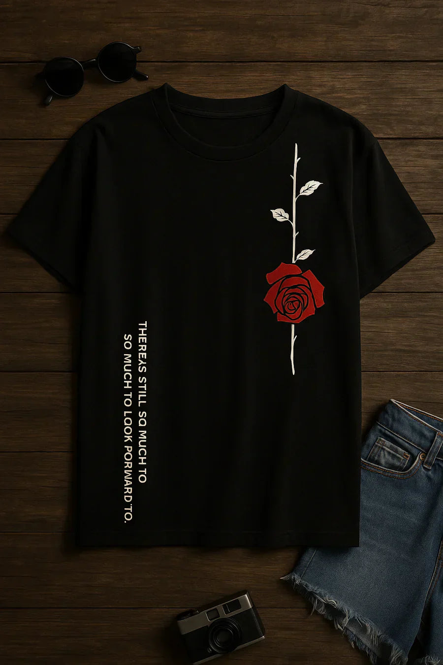 Inverted Rose – Never Stop Growing Tee" | Minimalist Streetwear