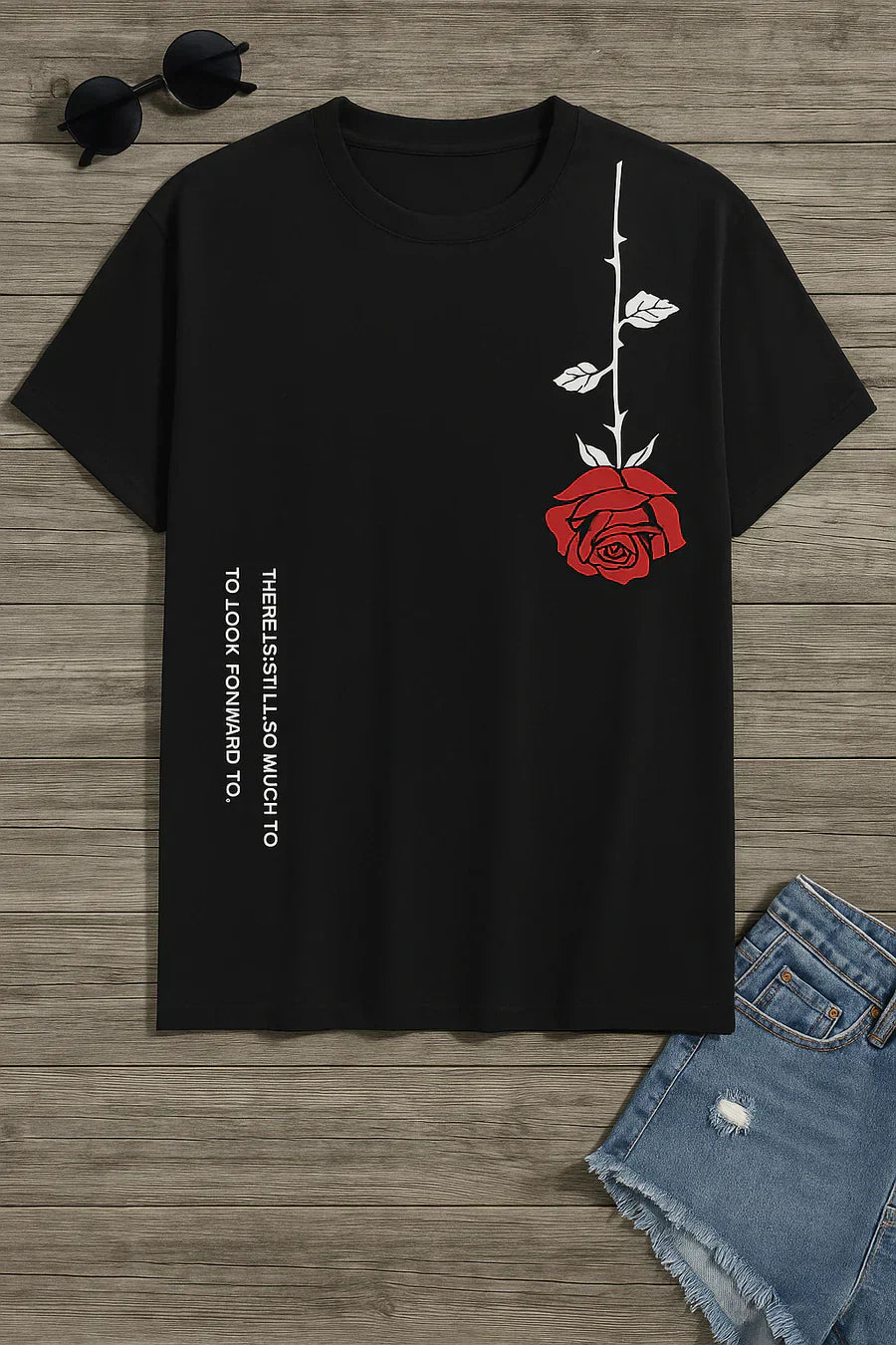 Inverted Rose – Never Stop Growing Tee" | Minimalist Streetwear