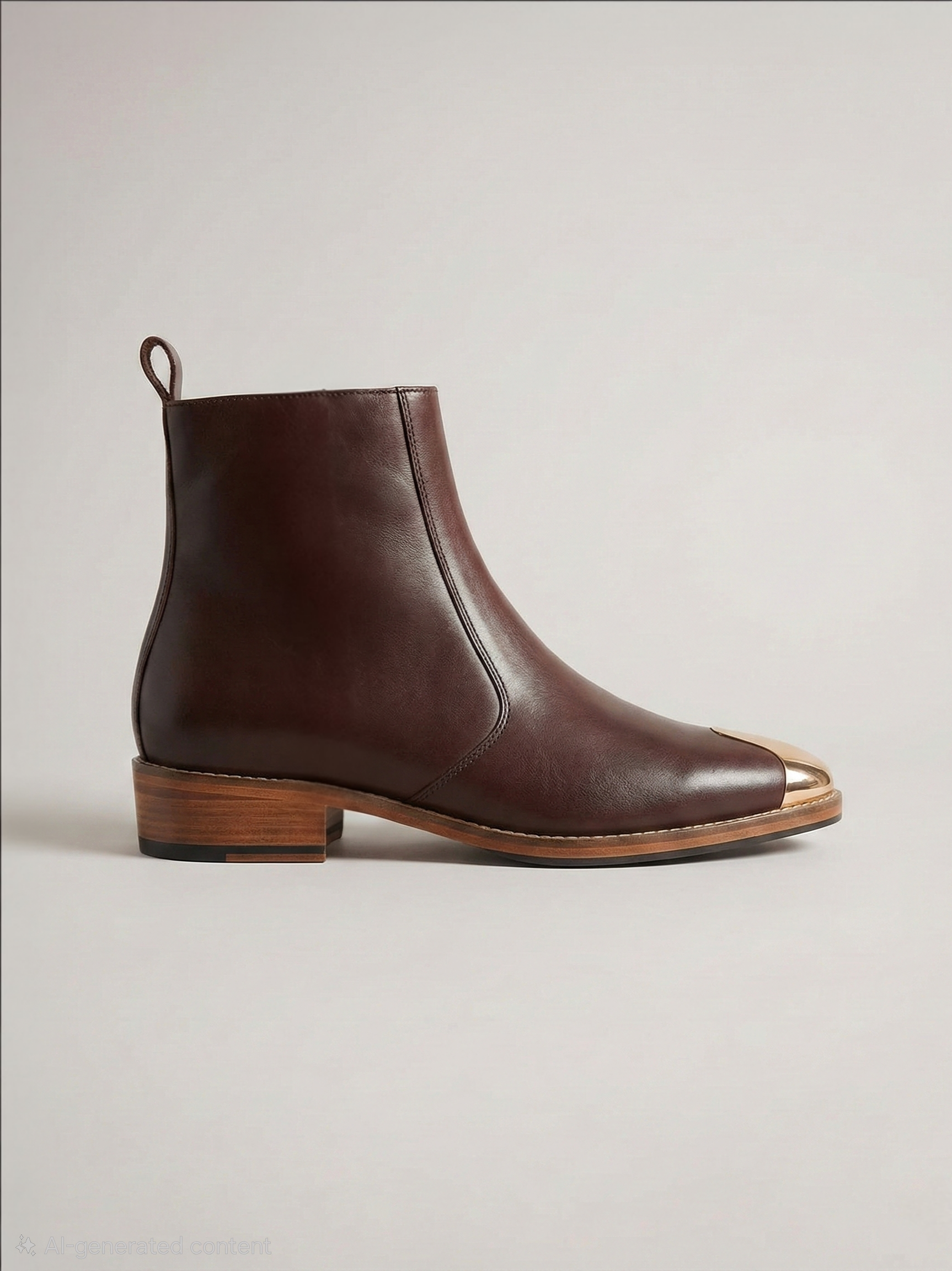Brown Chelsea Boots with Gold Toe