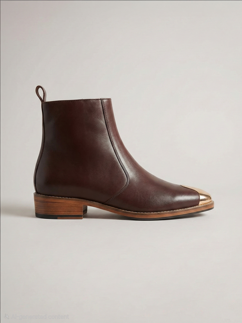 Brown Chelsea Boots with Gold Toe